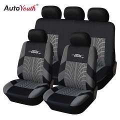 Embroidery Car Seat Covers Set Gray