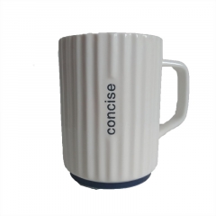 Creative Nordic Coffee Cup with a simple matching lid ceramic cup for large capacity home use